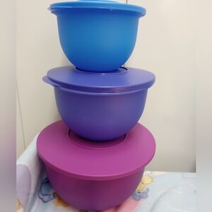 Tupperware Colorful Nesting Bowls with Lids